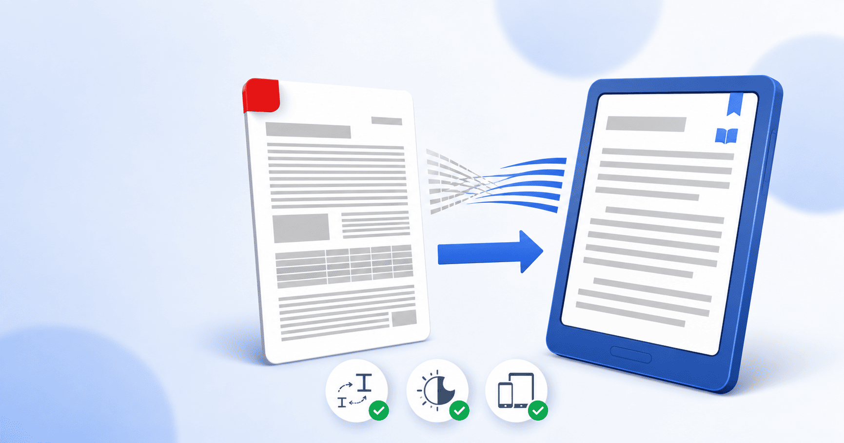 Converting a fixed-page PDF into a reflowable EPUB ebook that resizes to fit any e-reader screen