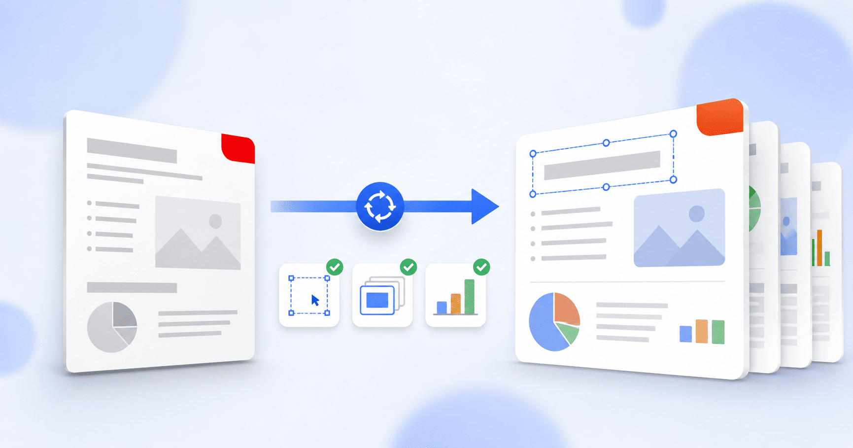Converting a flat PDF back into an editable PowerPoint deck with separate, editable slides